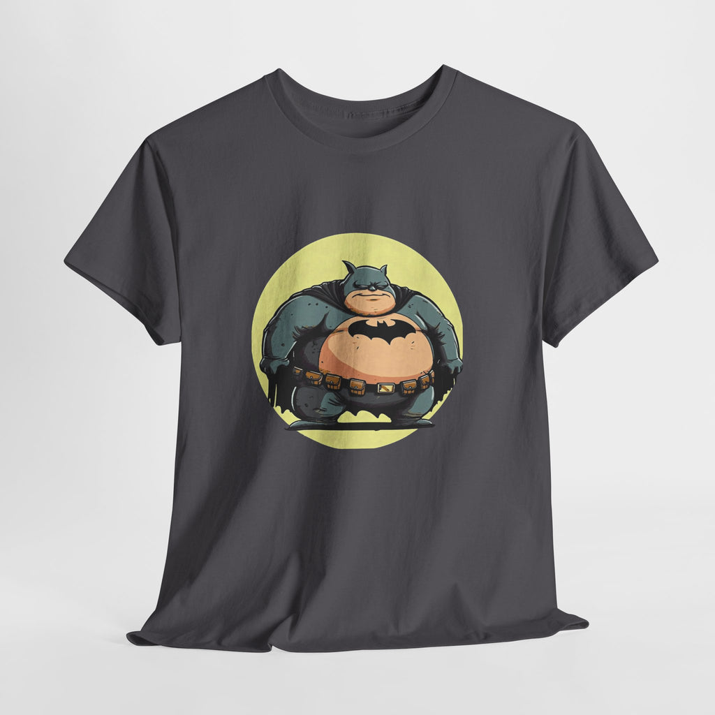 Funny Chubby Bat Hero T‑Shirt — Cute Fat Batman Parody Tee