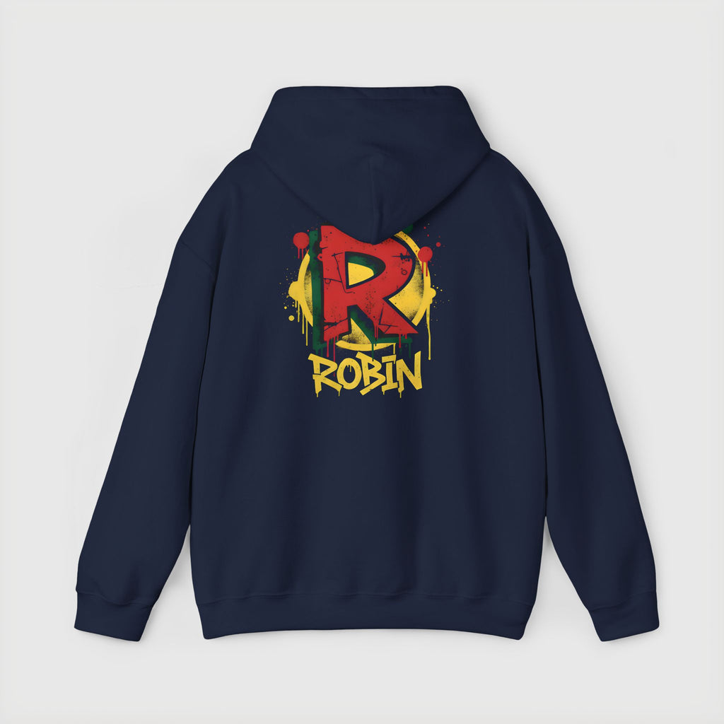 DC Robin Graffiti Hoodie — Dick Grayson "R" Street Art Pullover