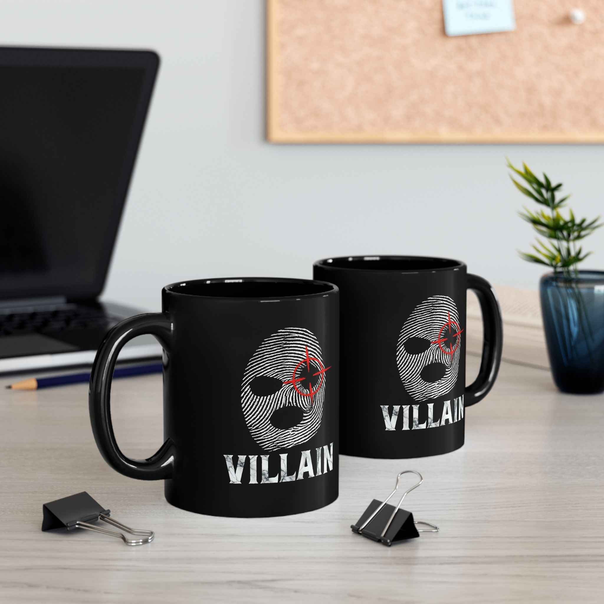 Villain Fingerprint Balaclava Target Anti-Hero Coffee Mug