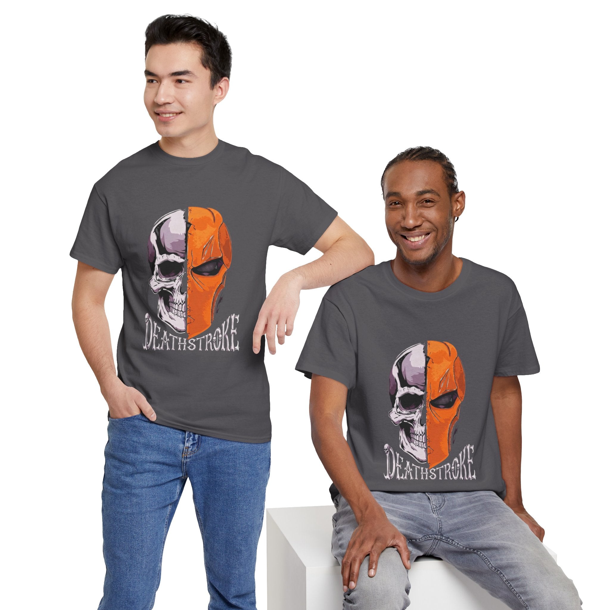 DC Deathstroke Skull Graphic T-Shirt — Slade Wilson Half-Mask Tee