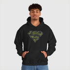 Superman Tech Shield Hoodie — Futuristic Man of Steel Fanart Logo Pullover