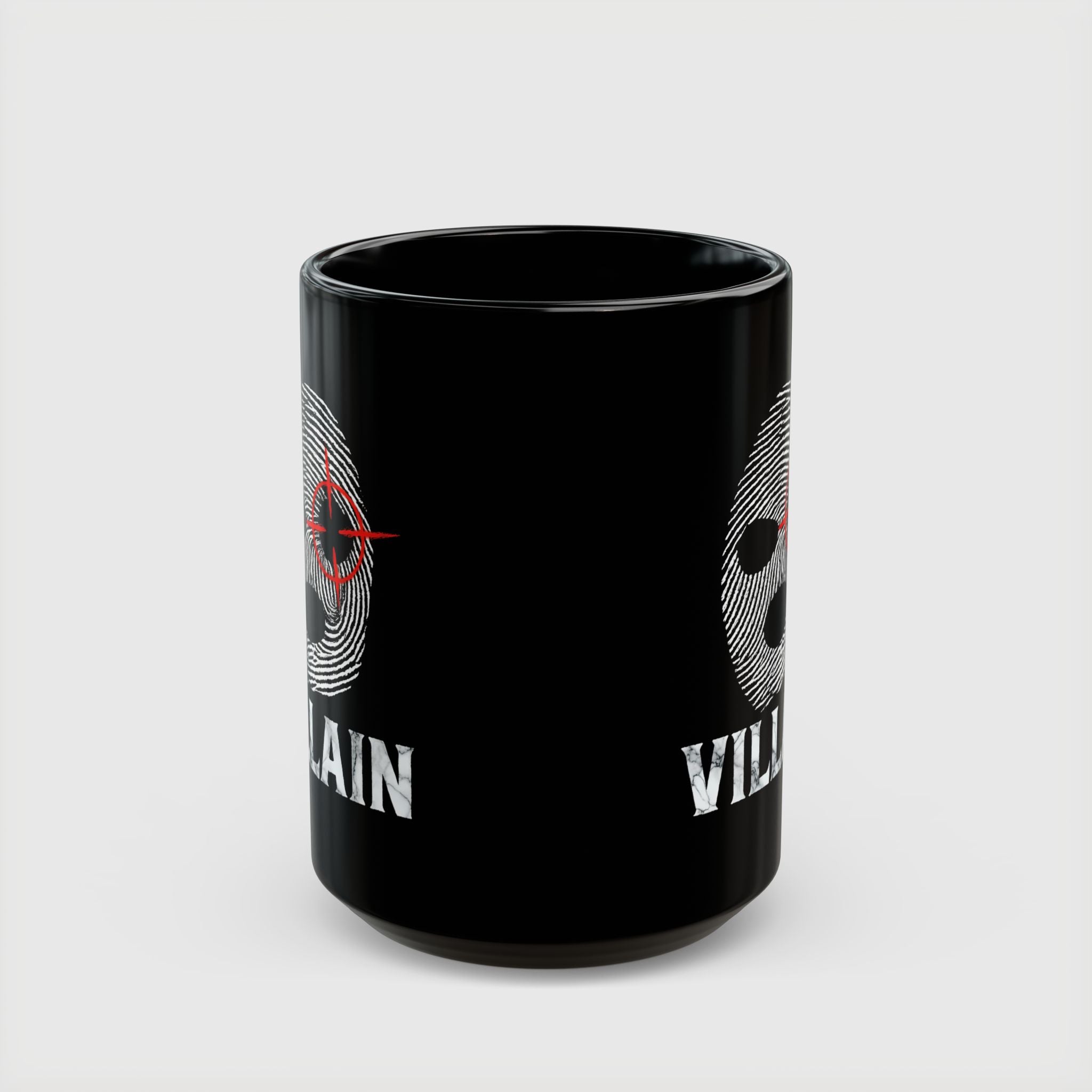 Villain Fingerprint Balaclava Target Anti-Hero Coffee Mug - Drkheroz